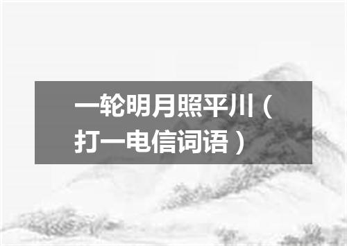 一轮明月照平川（打一电信词语）