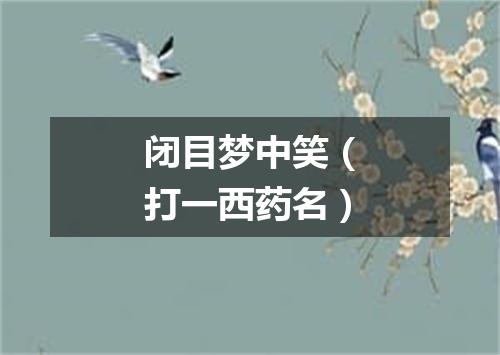 闭目梦中笑（打一西药名）