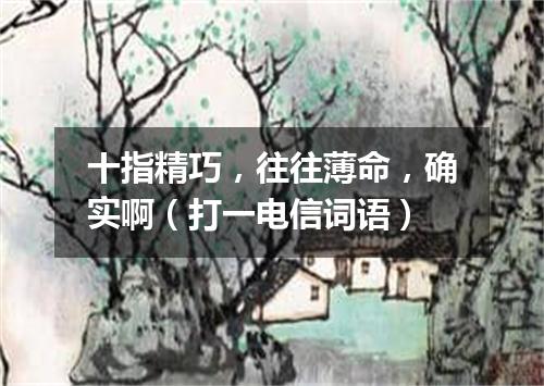 十指精巧，往往薄命，确实啊（打一电信词语）