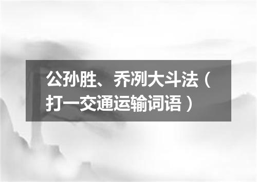 公孙胜、乔冽大斗法（打一交通运输词语）