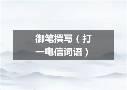 御笔撰写（打一电信词语）