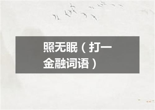 照无眠（打一金融词语）