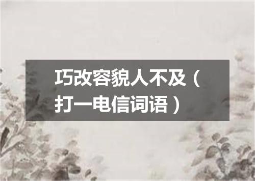 巧改容貌人不及（打一电信词语）