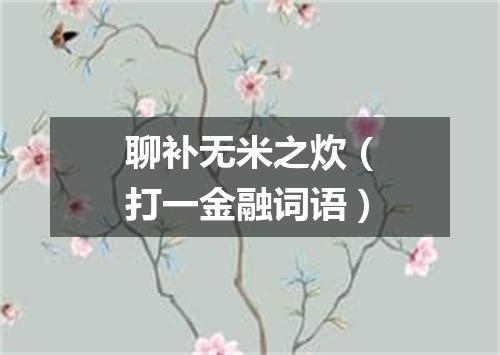 聊补无米之炊（打一金融词语）