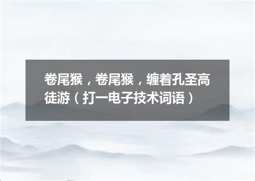 卷尾猴，卷尾猴，缠着孔圣高徒游（打一电子技术词语）