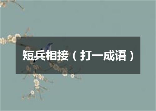 短兵相接（打一成语）