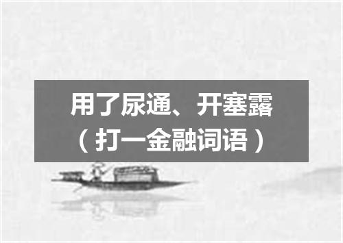 用了尿通、开塞露（打一金融词语）
