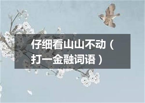 仔细看山山不动（打一金融词语）
