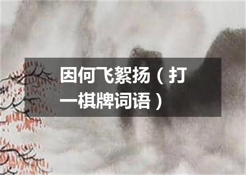 因何飞絮扬（打一棋牌词语）
