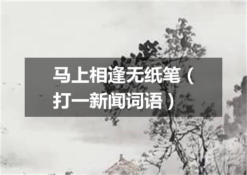 马上相逢无纸笔（打一新闻词语）