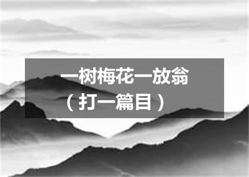 一树梅花一放翁（打一篇目）