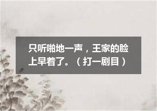 只听啪地一声，王家的脸上早着了。（打一剧目）
