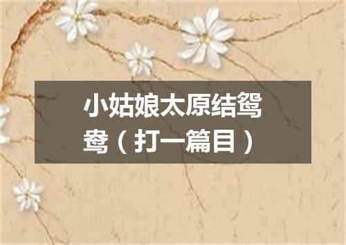 小姑娘太原结鸳鸯（打一篇目）