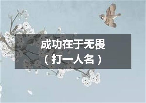 成功在于无畏（打一人名）