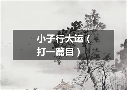 小子行大运（打一篇目）
