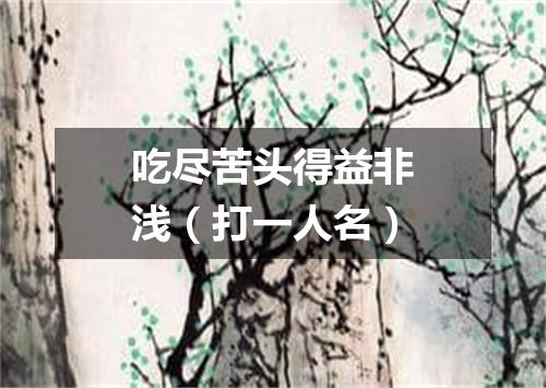 吃尽苦头得益非浅（打一人名）