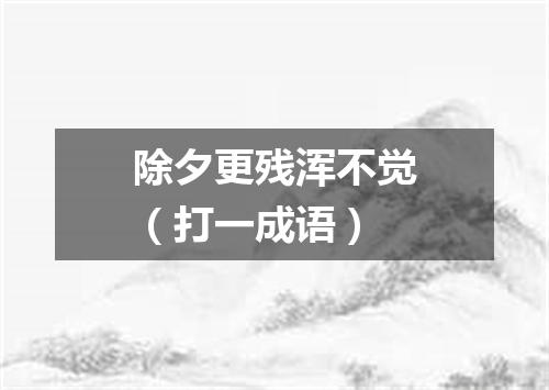 除夕更残浑不觉（打一成语）