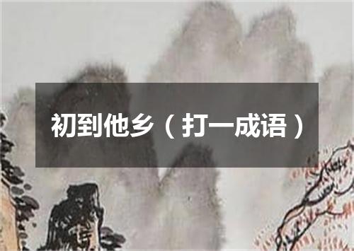 初到他乡（打一成语）