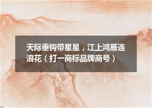 天际垂钩带星星，江上鸿雁连浪花（打一商标品牌商号）
