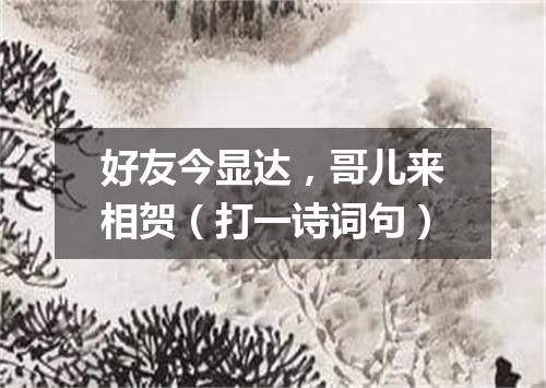 好友今显达，哥儿来相贺（打一诗词句）