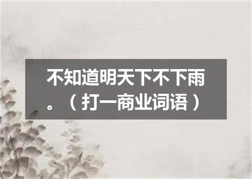 不知道明天下不下雨。（打一商业词语）
