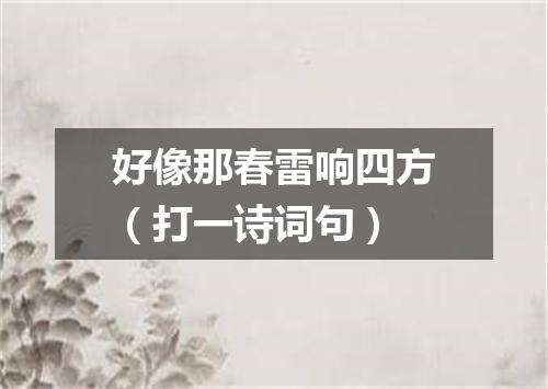 好像那春雷响四方（打一诗词句）