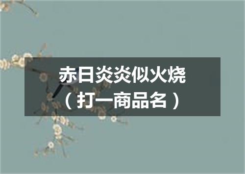 赤日炎炎似火烧（打一商品名）