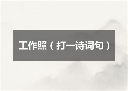 工作照（打一诗词句）