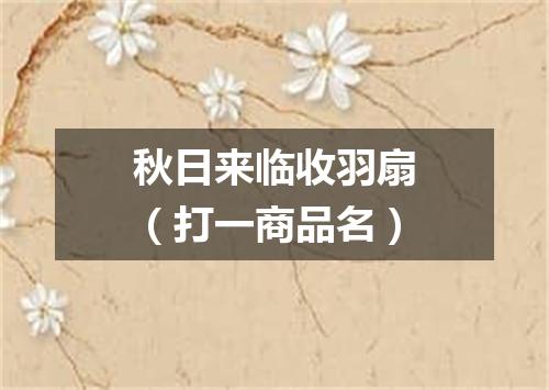 秋日来临收羽扇（打一商品名）