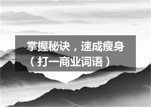 掌握秘诀，速成瘦身（打一商业词语）