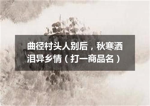 曲径村头人别后，秋寒洒泪异乡情（打一商品名）