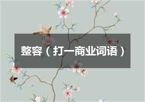 整容（打一商业词语）