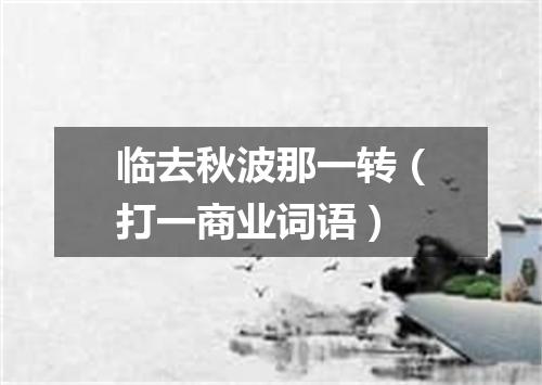 临去秋波那一转（打一商业词语）