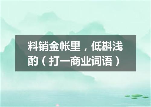 料销金帐里，低斟浅酌（打一商业词语）
