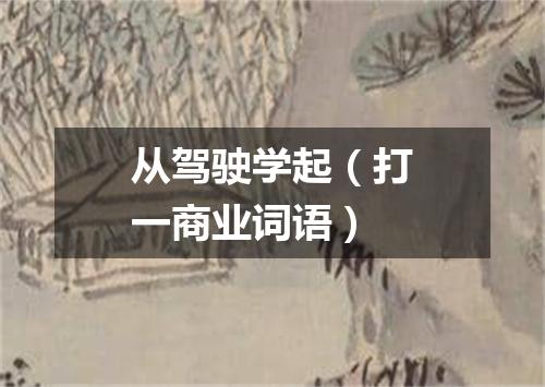 从驾驶学起（打一商业词语）