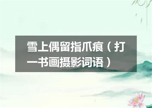 雪上偶留指爪痕（打一书画摄影词语）