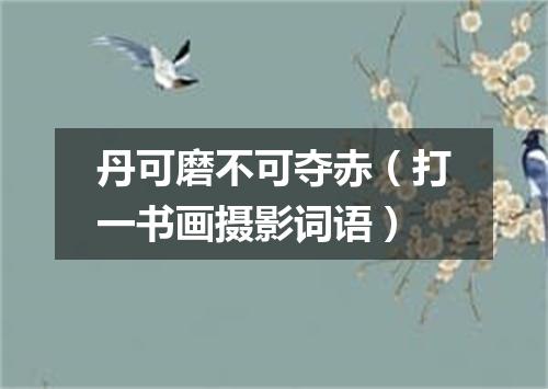 丹可磨不可夺赤（打一书画摄影词语）