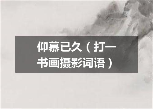 仰慕已久（打一书画摄影词语）