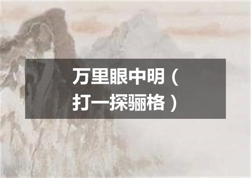 万里眼中明（打一探骊格）