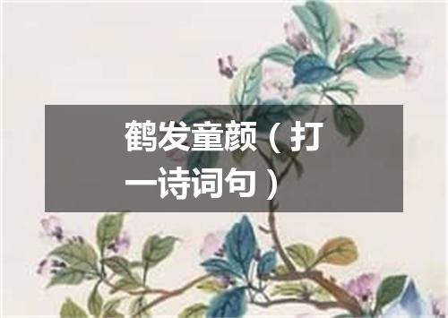 鹤发童颜（打一诗词句）