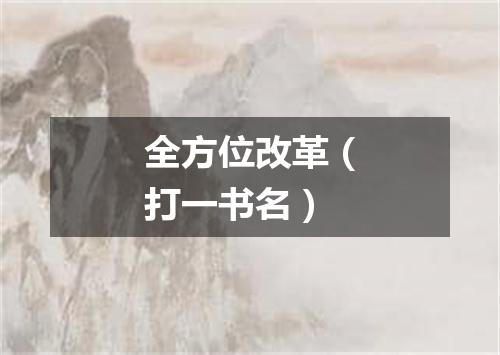 全方位改革（打一书名）
