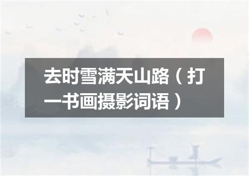 去时雪满天山路（打一书画摄影词语）