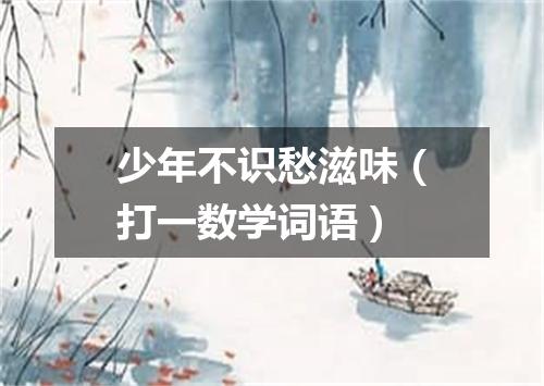 少年不识愁滋味（打一数学词语）
