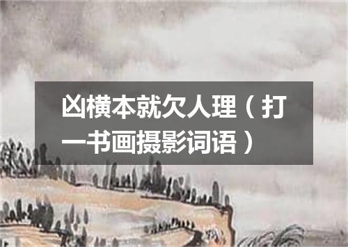 凶横本就欠人理（打一书画摄影词语）