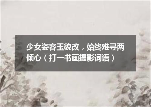 少女姿容玉貌改，始终难寻两倾心（打一书画摄影词语）