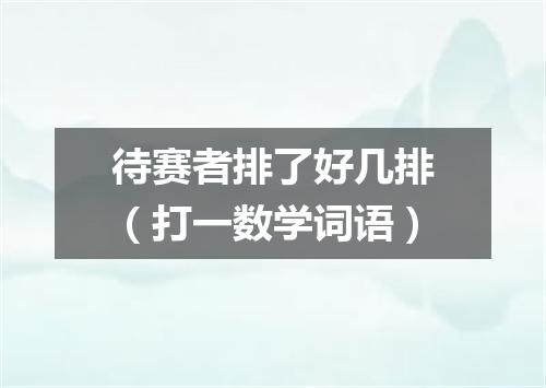 待赛者排了好几排（打一数学词语）