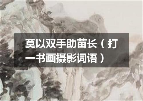 莫以双手助苗长（打一书画摄影词语）