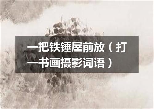 一把铁锤屋前放（打一书画摄影词语）