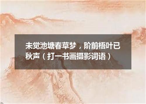 未觉池塘春草梦，阶前梧叶已秋声（打一书画摄影词语）