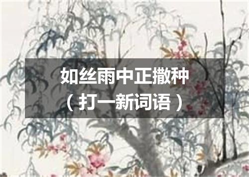 如丝雨中正撒种（打一新词语）